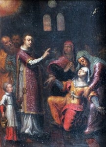 « Exorcisme », tableau attribué à Jean Nicolle (1610- vers 1650).