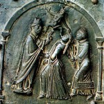 Scene in bronze of the eleventh century (Church of San Zeno, Verona).
