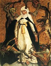 Sainte Catherine de Sienne assiégée par des démons. Vers 1500, anonyme, Musée national de Varsovie.
