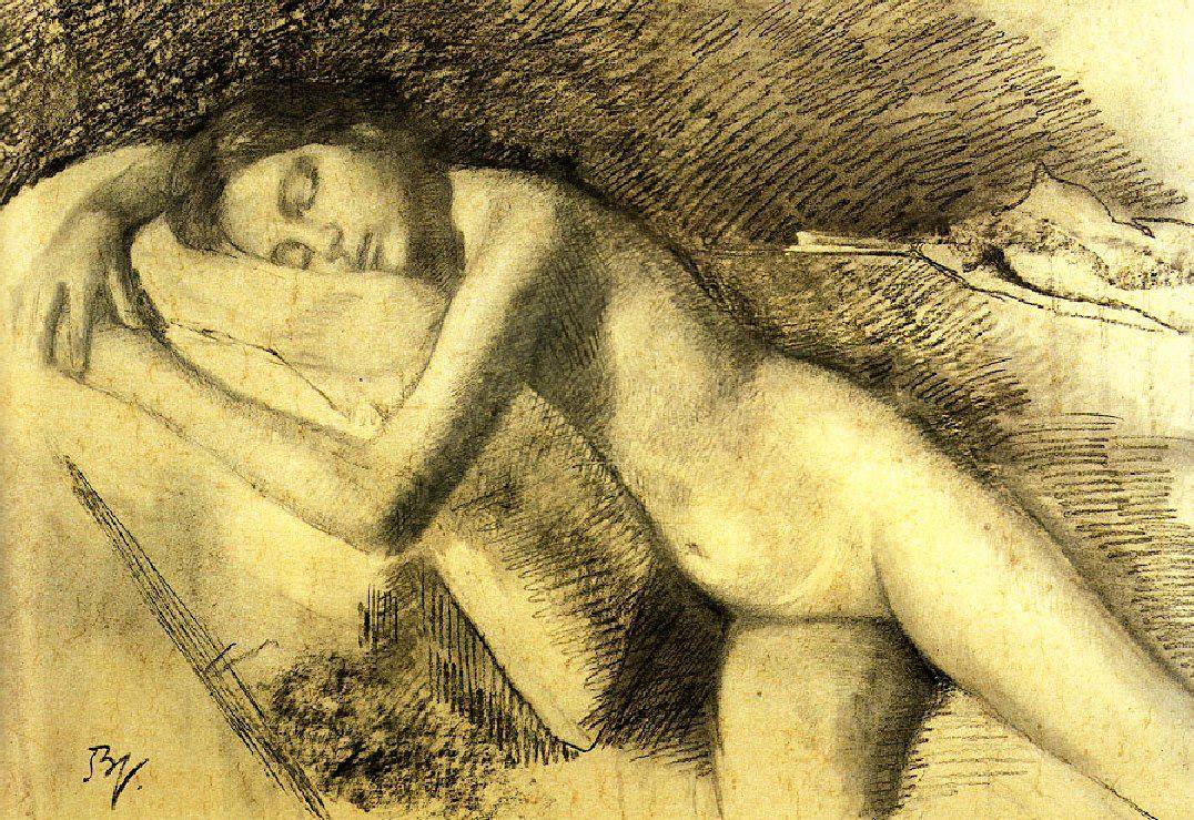 Balthus (1908-2001) Study for a Reclining Nude (1977).
