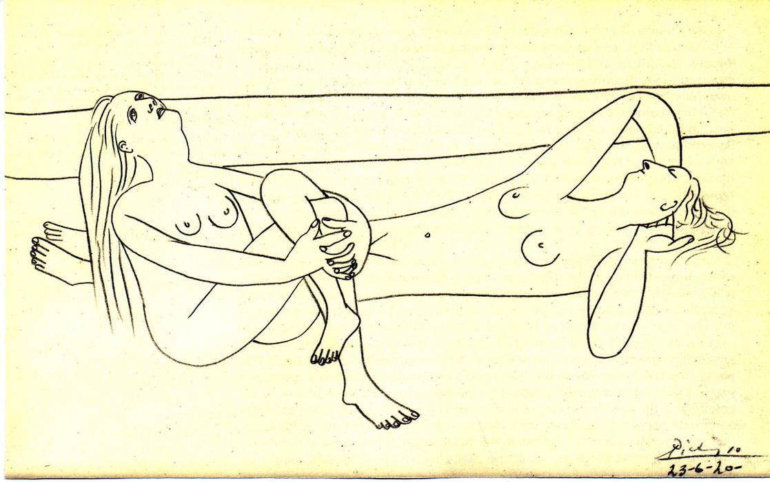  Pablo Picasso (1881-1973). Nus dans Reverie (1920).  