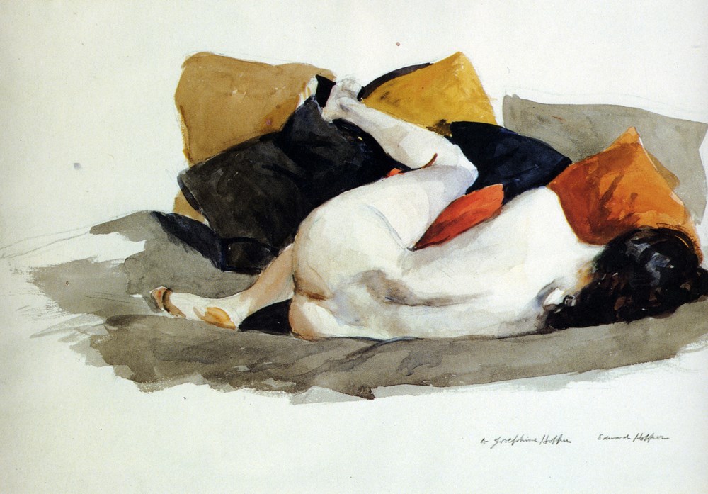 Edward Hopper (1882-1967).  Reclining Nude (vers 1924).