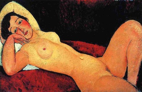 Amedeo Modigliani (1884-1920). Nu allongé dit la rêveuse, 1917, collection privée..