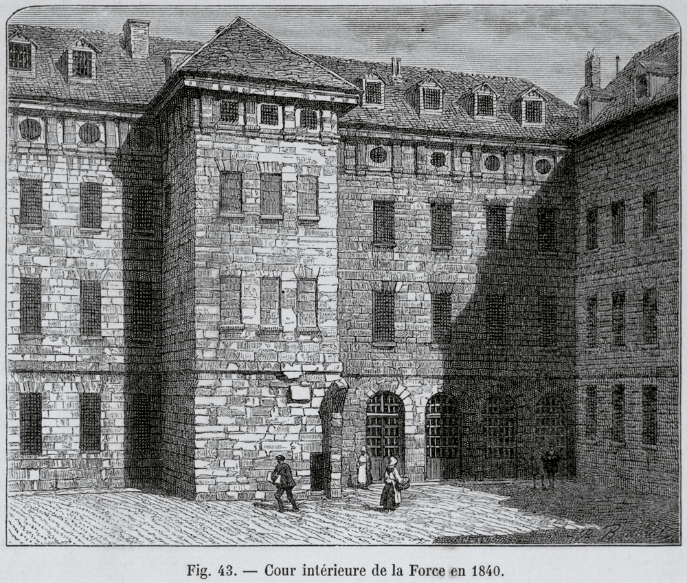 Cour intérieure de la Force en 1840.