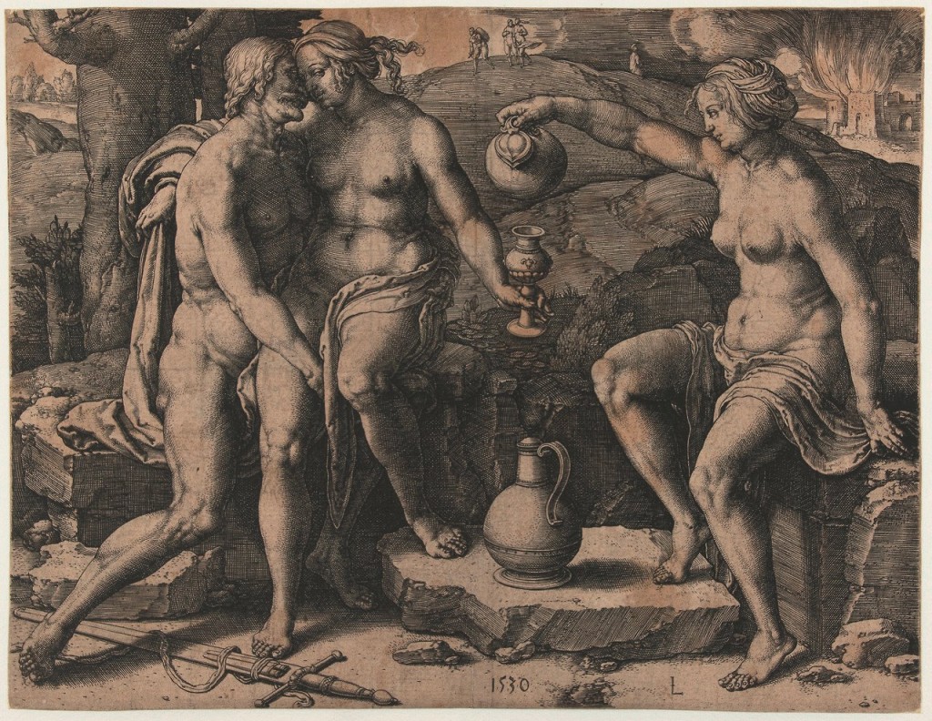 Lucas van Leyden. Lot y sus hijas. 1530.