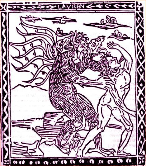 Devil (XV century)  The devil takes possession of a living being. Woodcut of the fifteenth century.