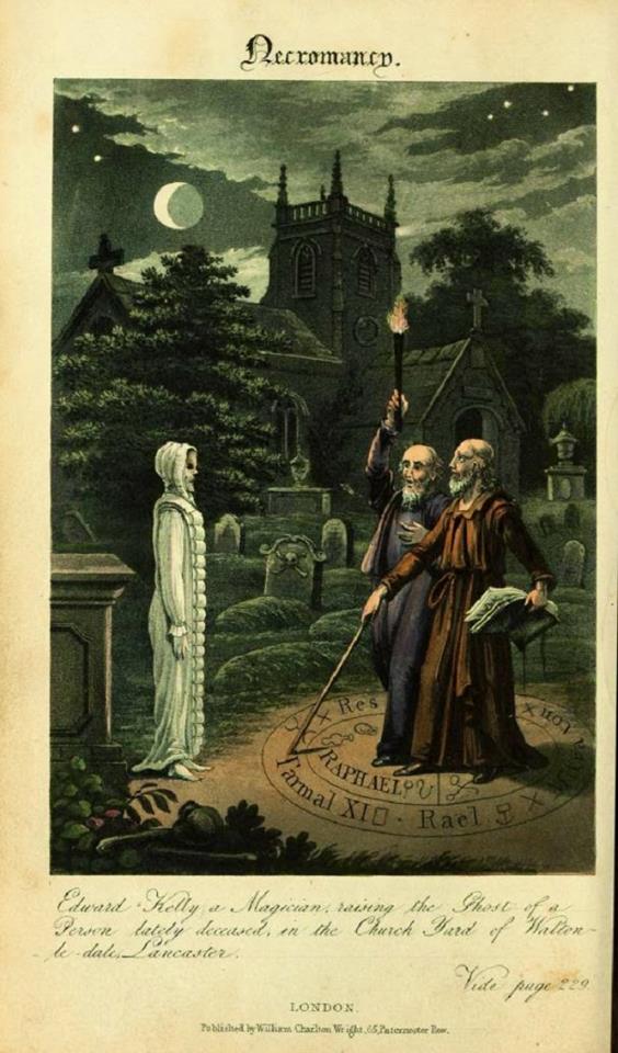 John Dee and Edward Kelley - Illustration de 1806 