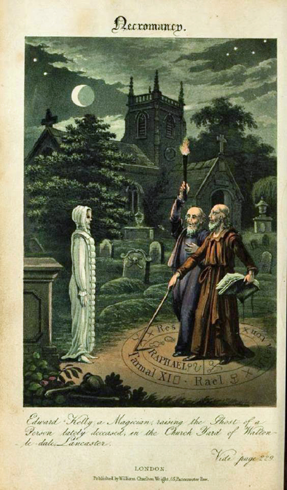 John Dee and Edward Kelley - Illustration de 1806.