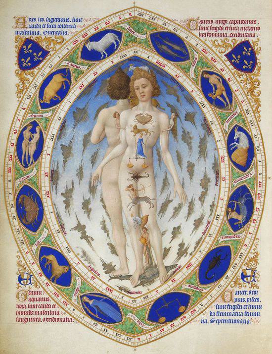 The Limbourg brothers - The Anatomical Zodiac Man, 1412-1416. 
